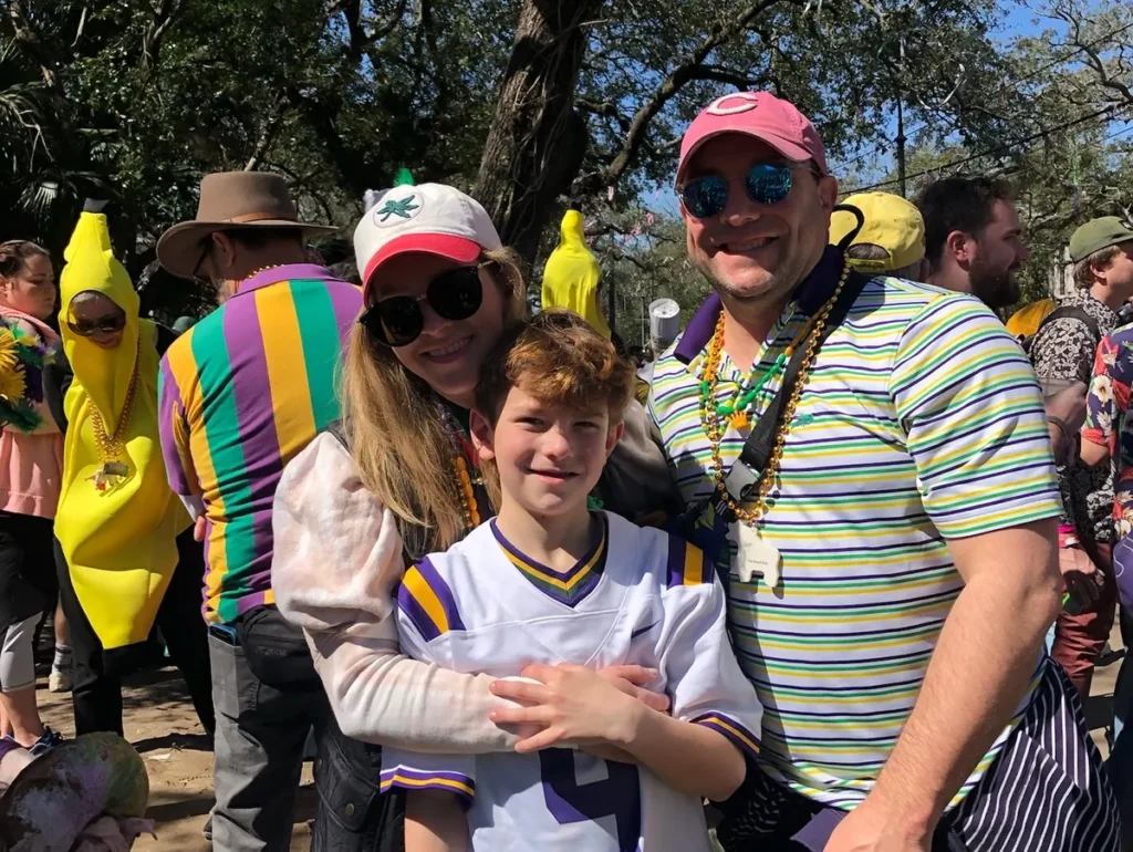 Visiting our family in New Orleans at Mardi Gras!